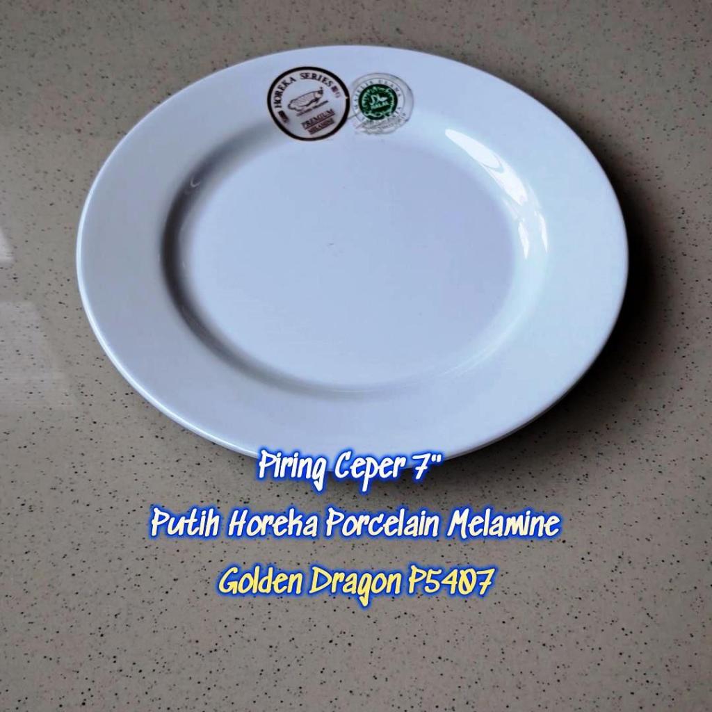 Piring Ceper Pisin 7" Putih Horeka Porcelain Melamine - Golden Dragon P5407
