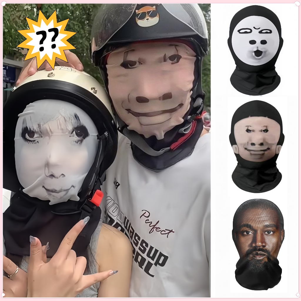 [Ready]Topeng Ugly Face Lucu/Topeng Lucu Prank/Masker Motor Pelindung Sinar Matahari/Masker Kepala K