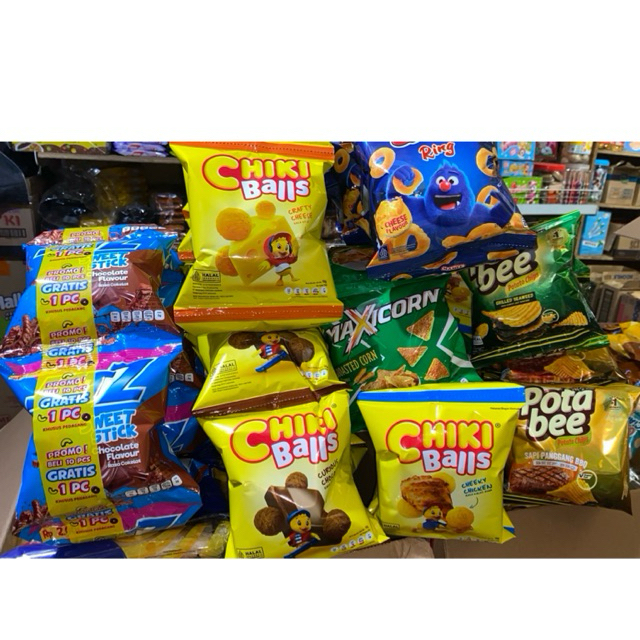 ANEKA CHIKI RENCENG ISI 10 BUNGKUS / CHIKI JATZ / CHIKI BALL / POTABEE / SMAX RING / MAXICORN
