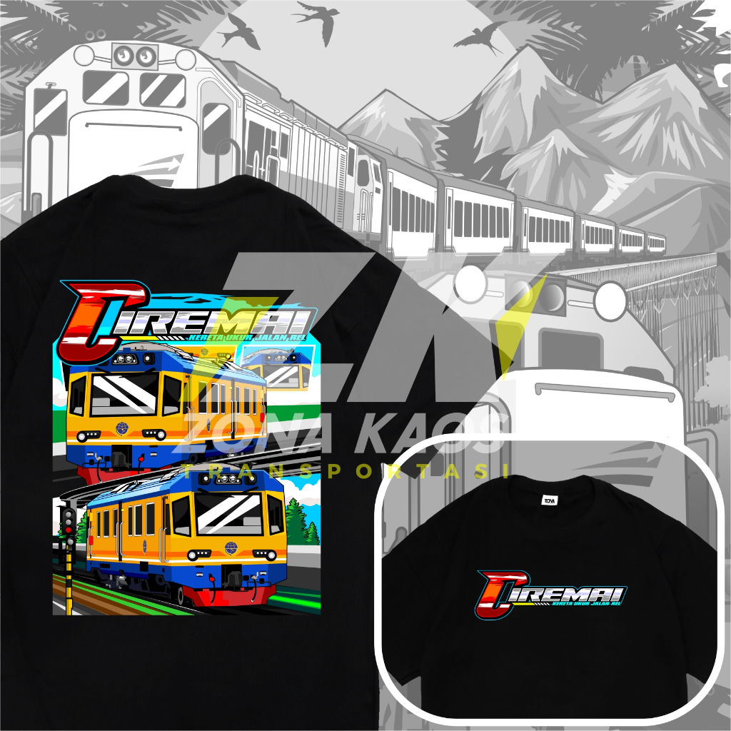 ( FREE STIKER ) KAOS KERETA API CIREMAI KAI ANAK DAN DEWASA - BAJU KERETA API KAI ANAK DAN DEWASA