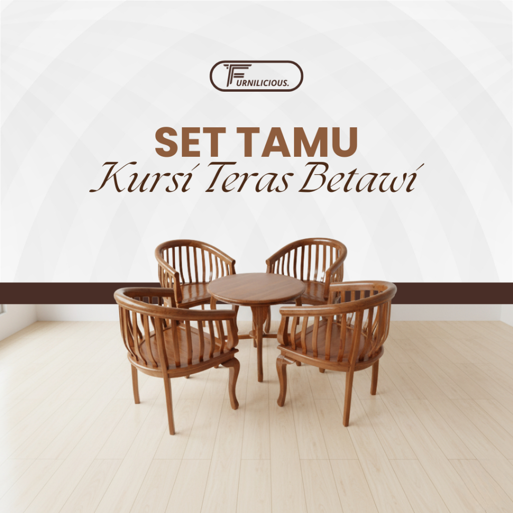 Set Kursi Teras Betawi Jati Jepara Minimalis 4 Kursi 1 Meja – Furnilicious