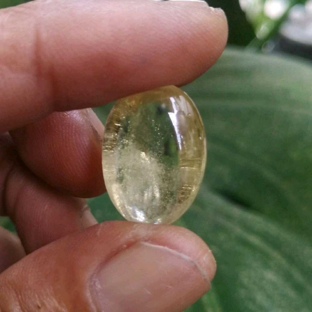 Batu akik kecubung kuning natural