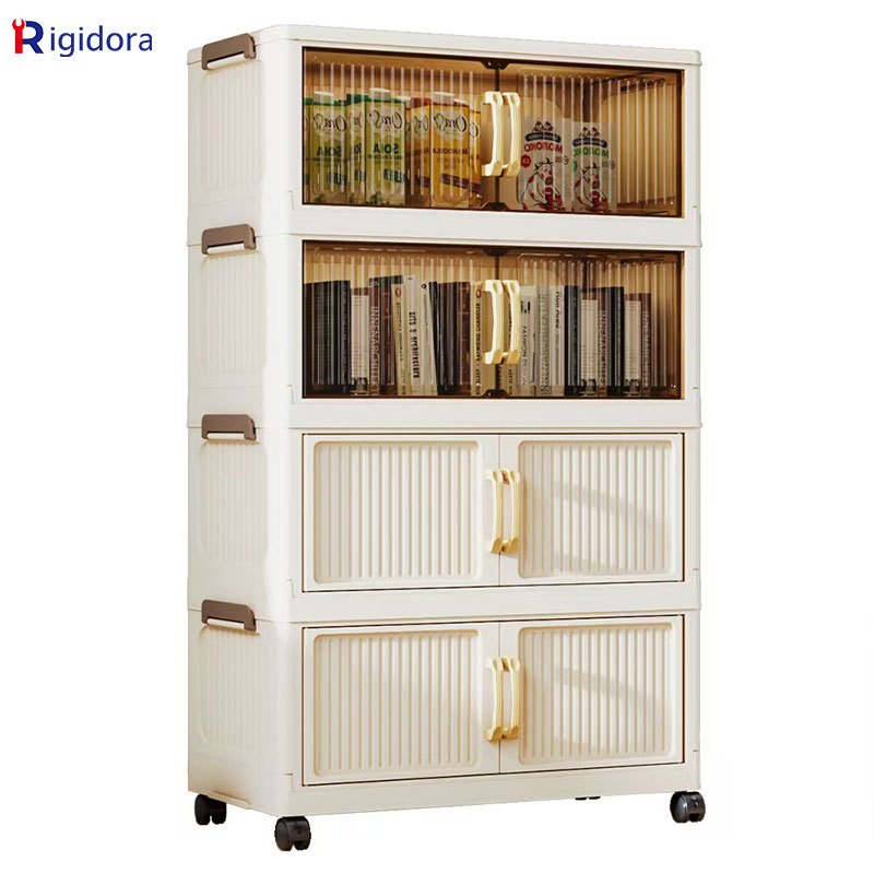 Rigidora Lemari Plastik Susun Jumbo Lemari Plastik Lipat Penyimpanan Serbaguna Bayi melipat Lemari p