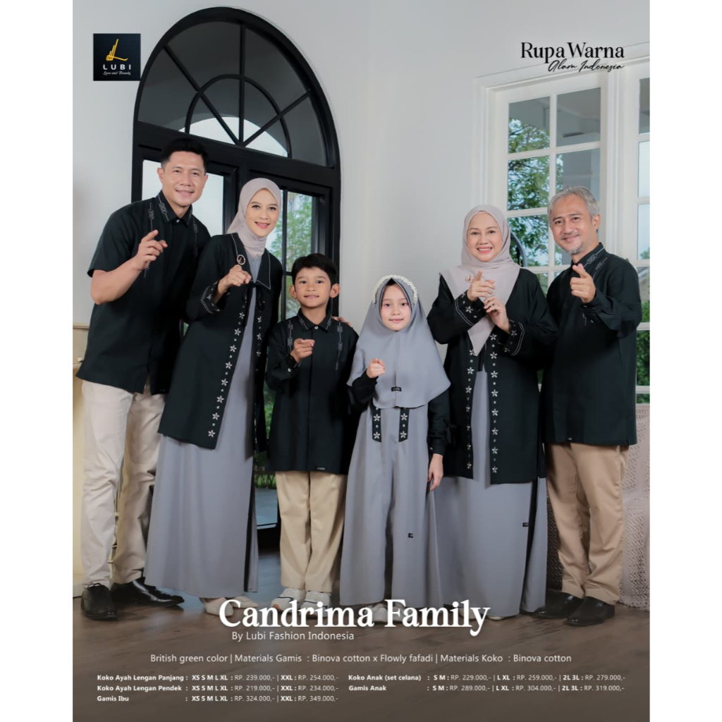 [READY] SARIMBIT SERAGAM KELUARGA COUPLE TERBARU 2026 CANDRIMA FAMILY BY LUBI FASHION ATASAN KOKO KE