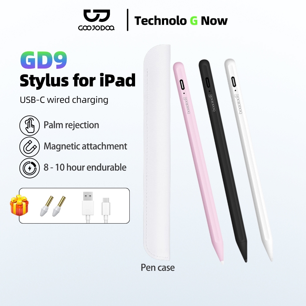 Goojodoq GD9 9th Stylus Pen for ipad Pencil 1st 2 10th 7th 6th 8th Gen for iPad Air 4 5 Pro 11 Mini6