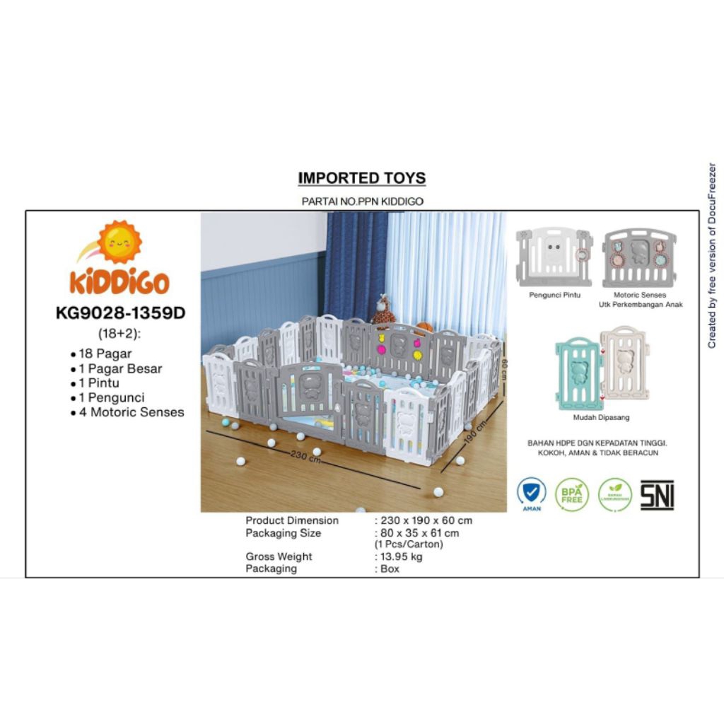 Playpen pagar bayi Pagar permainan plastik melipat Pagar anak tempat bermain bola varian beda ukuran