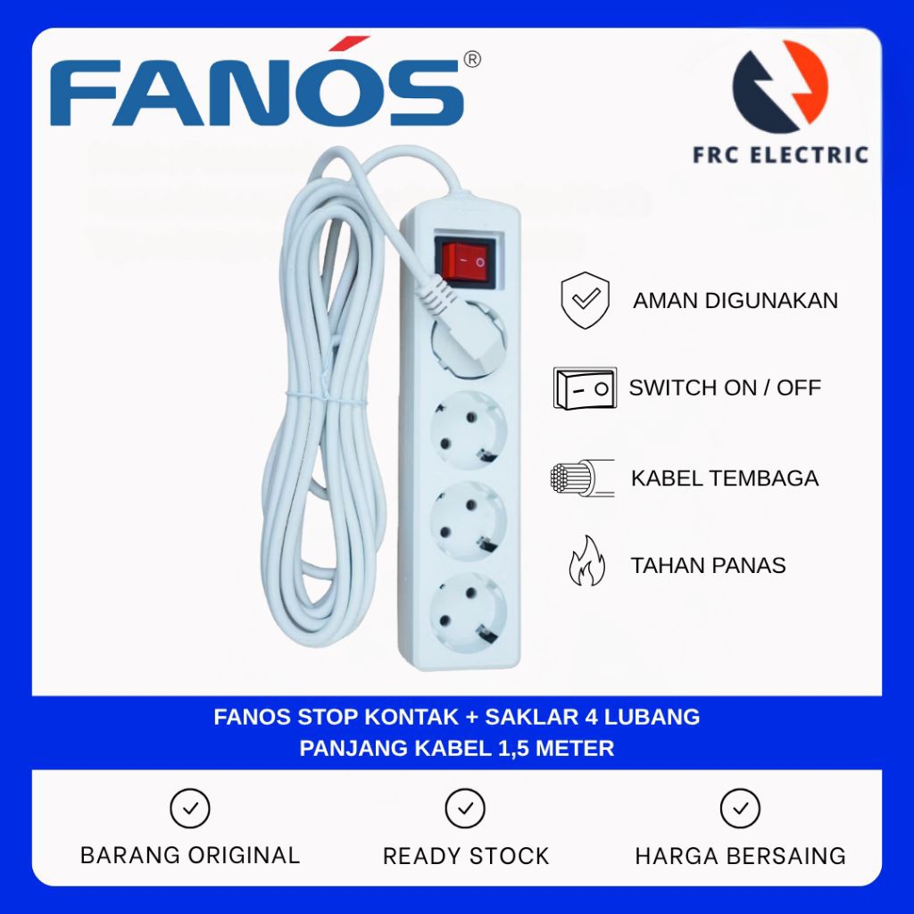 STOP KONTAK - STOP KONTAK 4 LUBANG - STOP KONTAK KABEL - STOP KONTAK ARDE - TERMINAL LISTRIK 4 LUBAN