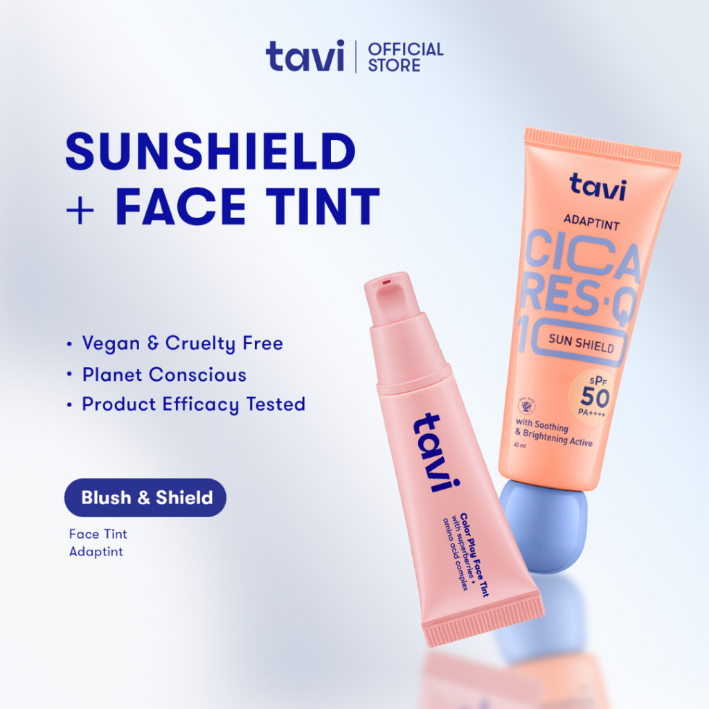 TAVI Blush & Shield - Tinted Sunscreen Skin Tint Ringan Blush On Liquid Blush Pigmented Ringan Tahan