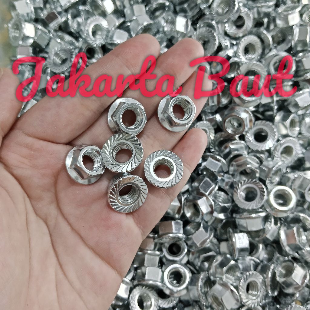 Mur Flange Nut M8 / Mur Topi M8 Kunci 12