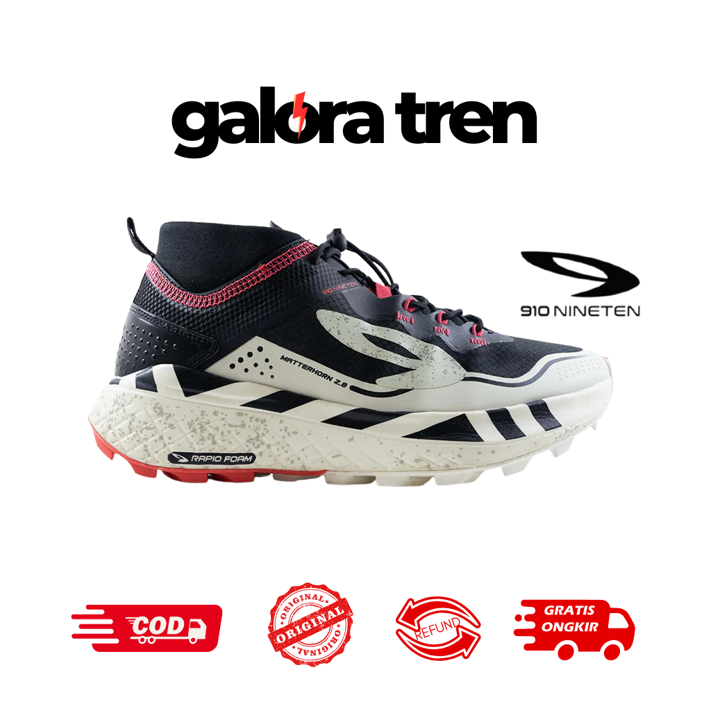910 YUZA MATTERHORN 2.0 HITAM/PUTIH - Sepatu Trail / Yuza Matterhorn 2.0 910Nineten Original