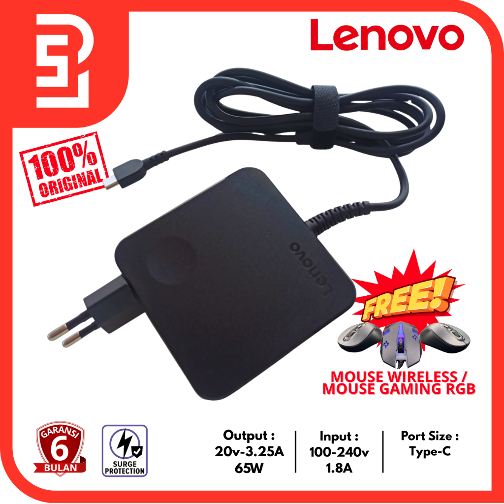 Adaptor Lenovo T480, X270, E480, Thinkpad X1, Yoga 720, 730  20V-3.25A Type-C