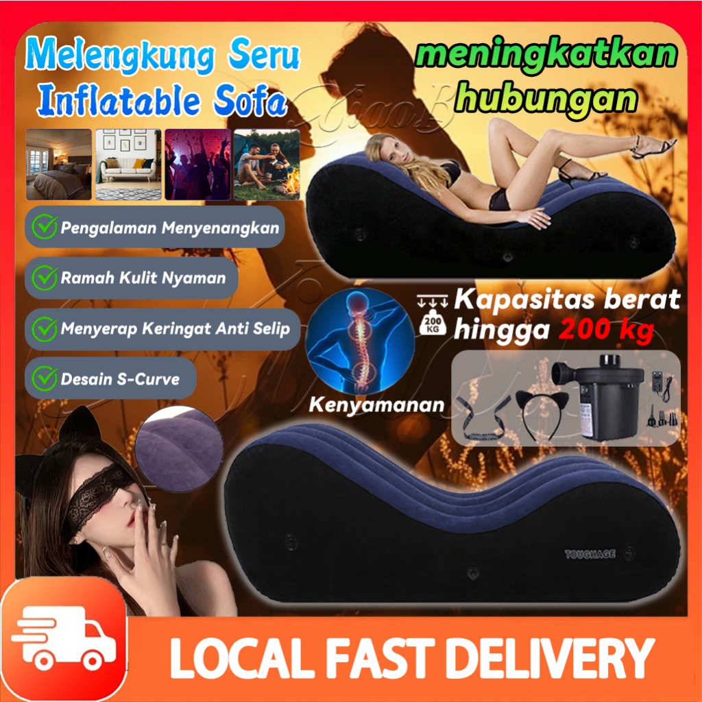 Melengkung Seru Inflatable Sofa Perlengkapan Pasangan Alat bantu postur tubuh meningkatkan hubungan 