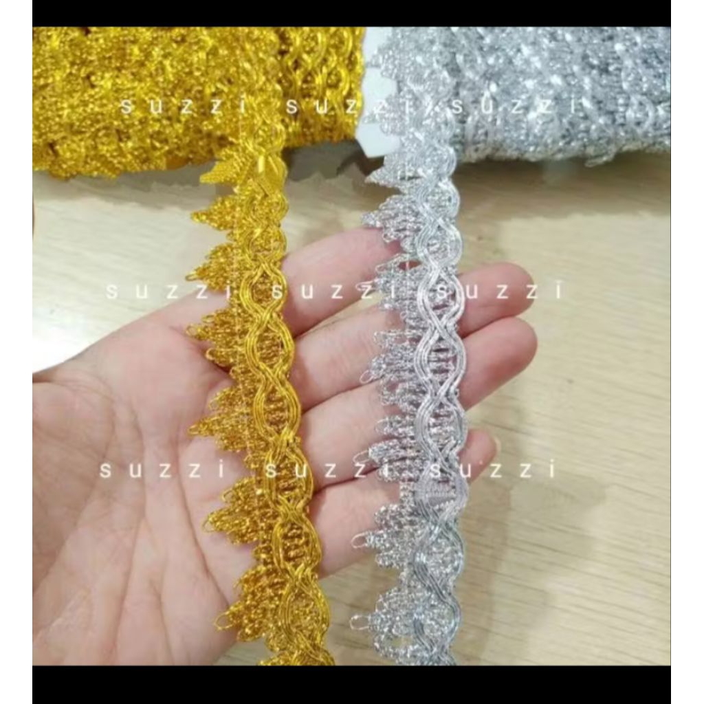 GROSIR renda silver gold