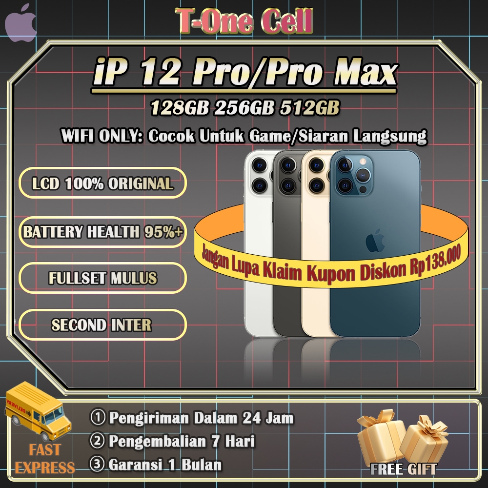 iPhone 12 Pro/ProMax SECOND BEKAS 100% ORI 128/256/512GB INTER, Harga Terjangkau, Jangan Sampai Keha