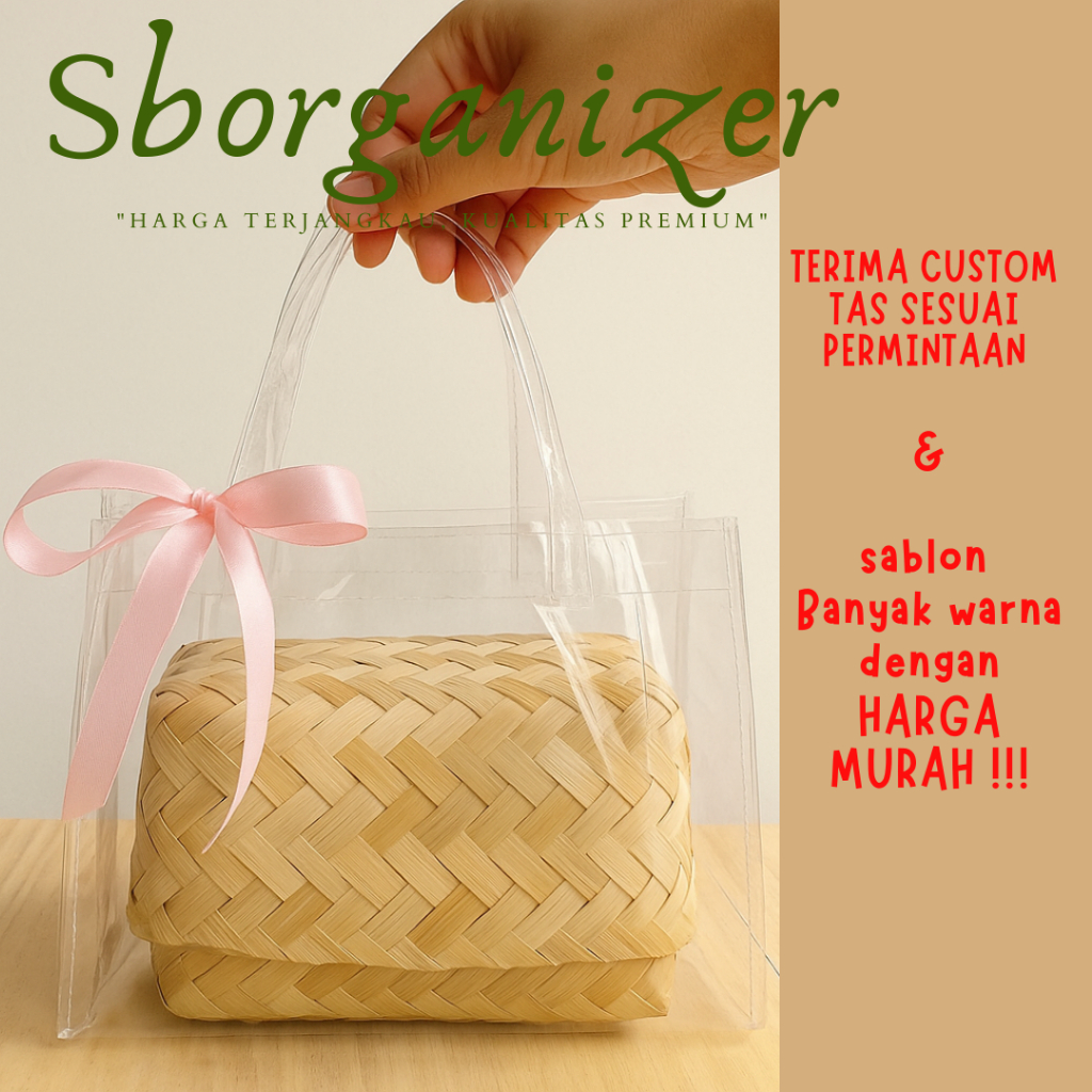 22x22x22 goodie bag kotak nasi souvenir goodie bag kotak nasi polos kotak nasi besek,Tas kotak Nasi