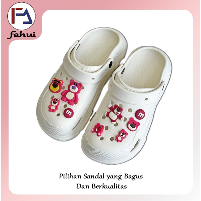 FaHui Sandal Wanita Branded Original Sepatu Karet Wanita Sepatu Sandal Wanita Kekinian Sandal Lucu W