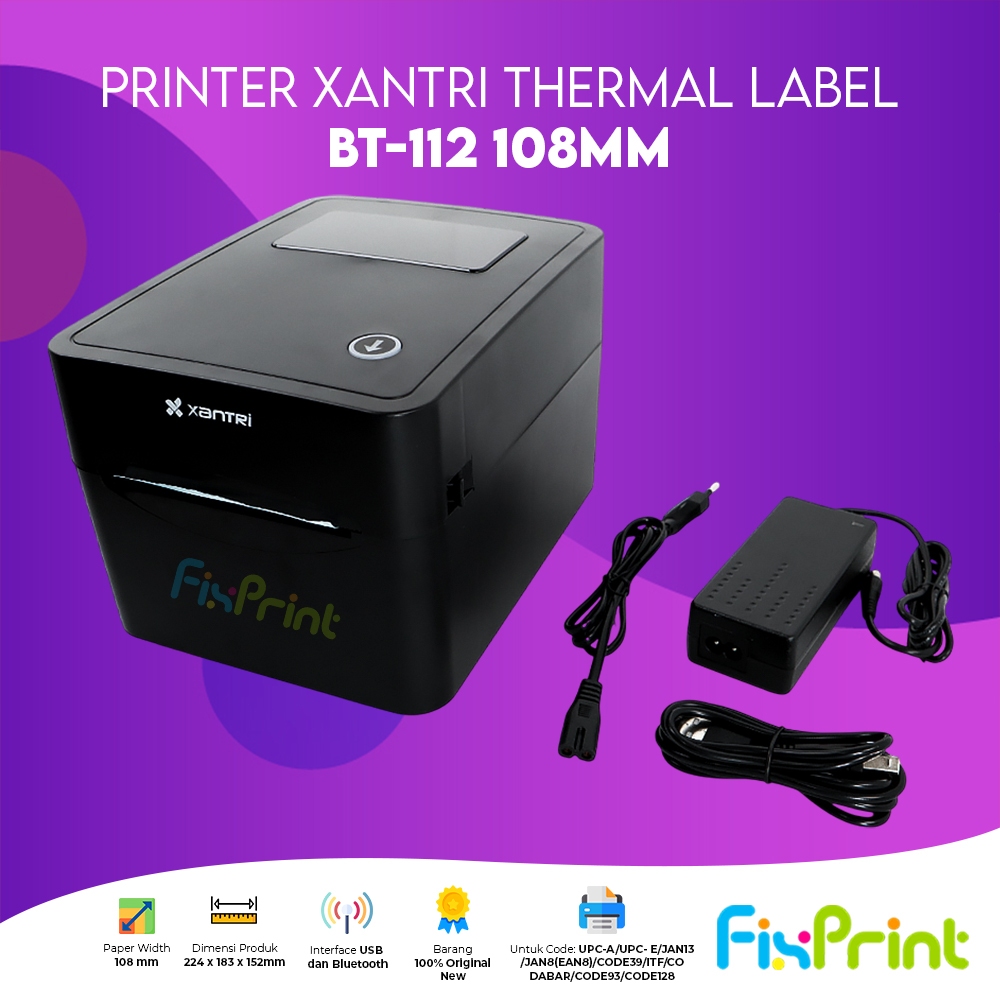 Fixprint Printer Barcode Cetak Label Marketplace XP420B BT-112 Interface Bluetooth / WIFI / USB Only