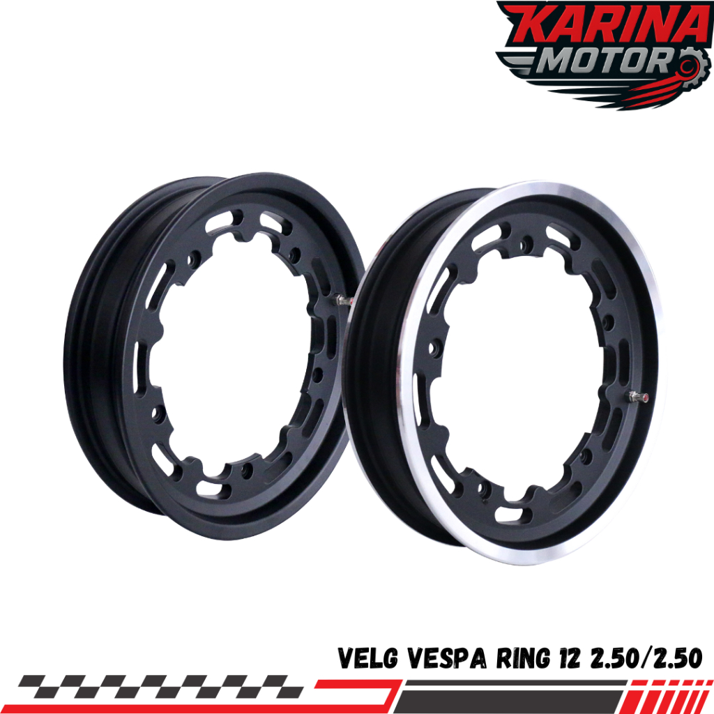 Velg Pelek Rim Set Depan Belakang Scarlet Vespa Clasic Ring 12 2.50/2.50 - Scarlet Racing