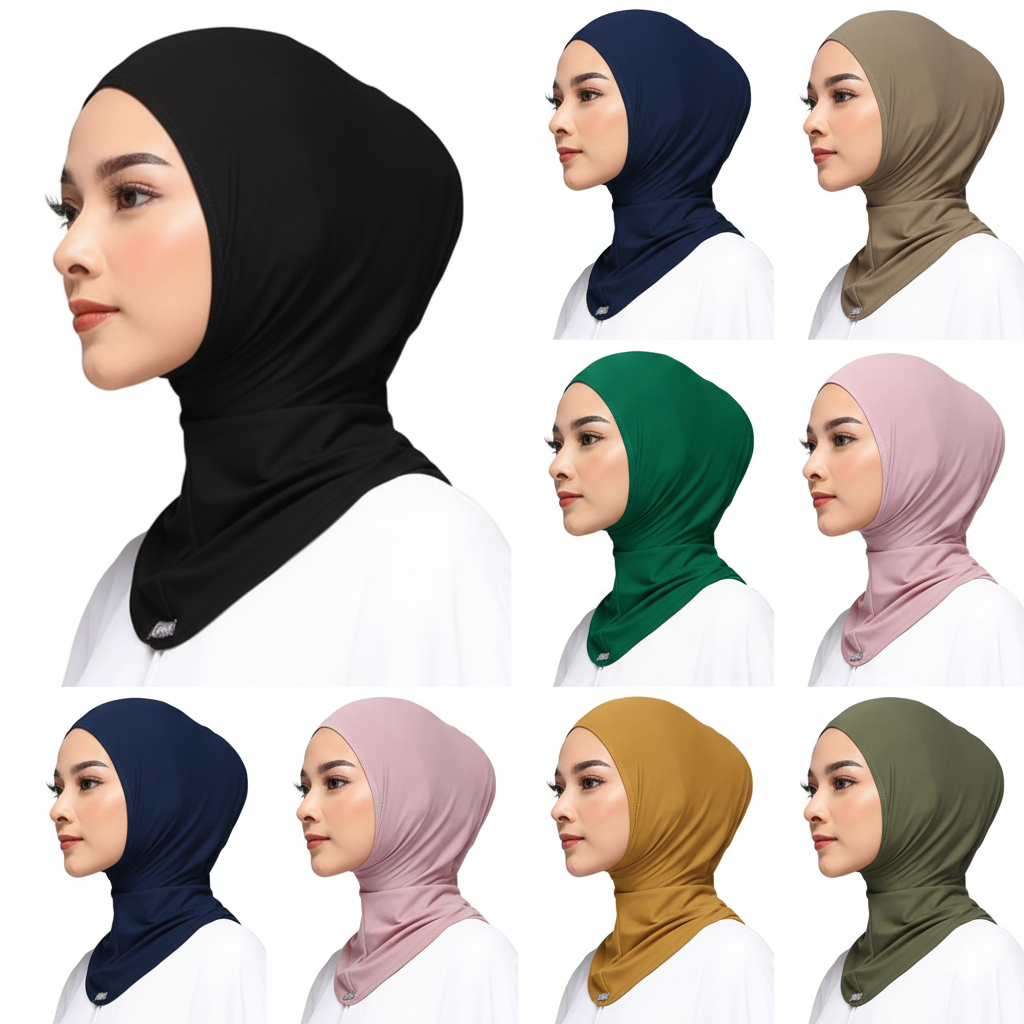 Ciput Dubai Ninja Inner Dagu Hijab Rayon Hitam