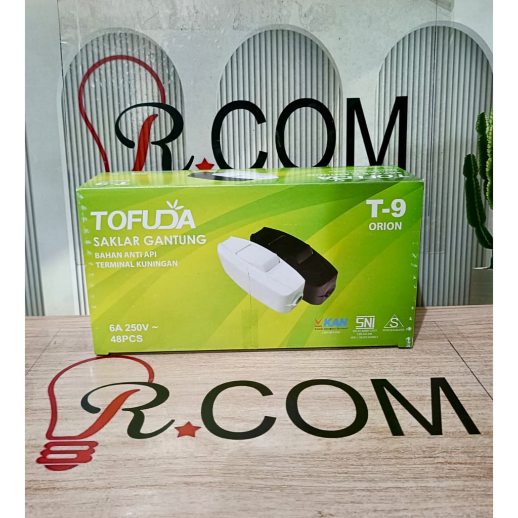 TOFUDA T-9 Saklar Gantung Jumbo / Saklar Gantung Swicth ON OFF / Saklar Kabel Lampu hitam putih