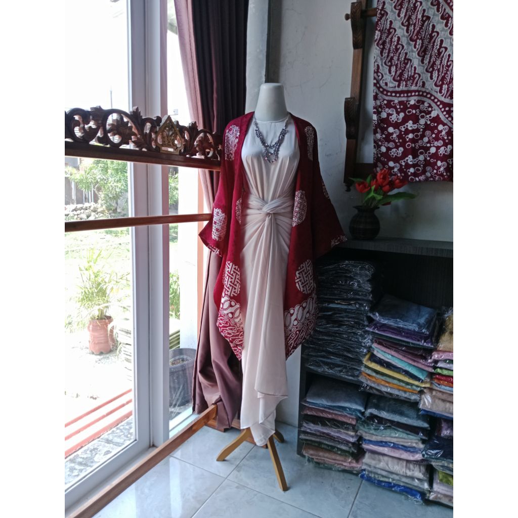 LONG OUTER BATIK || Cardigan Wanita viscose motif by BSC etnik
