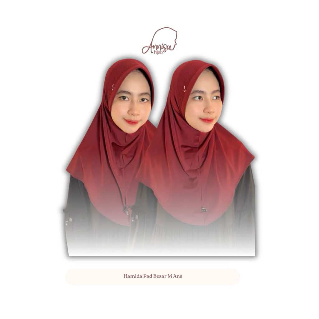 [Grosir/5pcs] Annisa Hijab -Hamida Pet Besar M Ans, Hijab Instan, Pad Gampang Di Atur