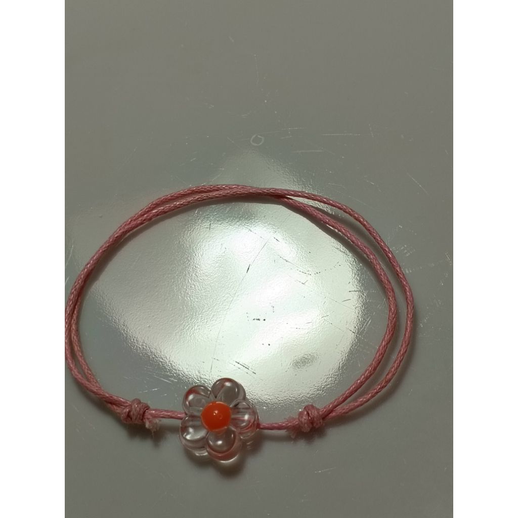 gelang serut gelang simpel gelang tali korea warna pink