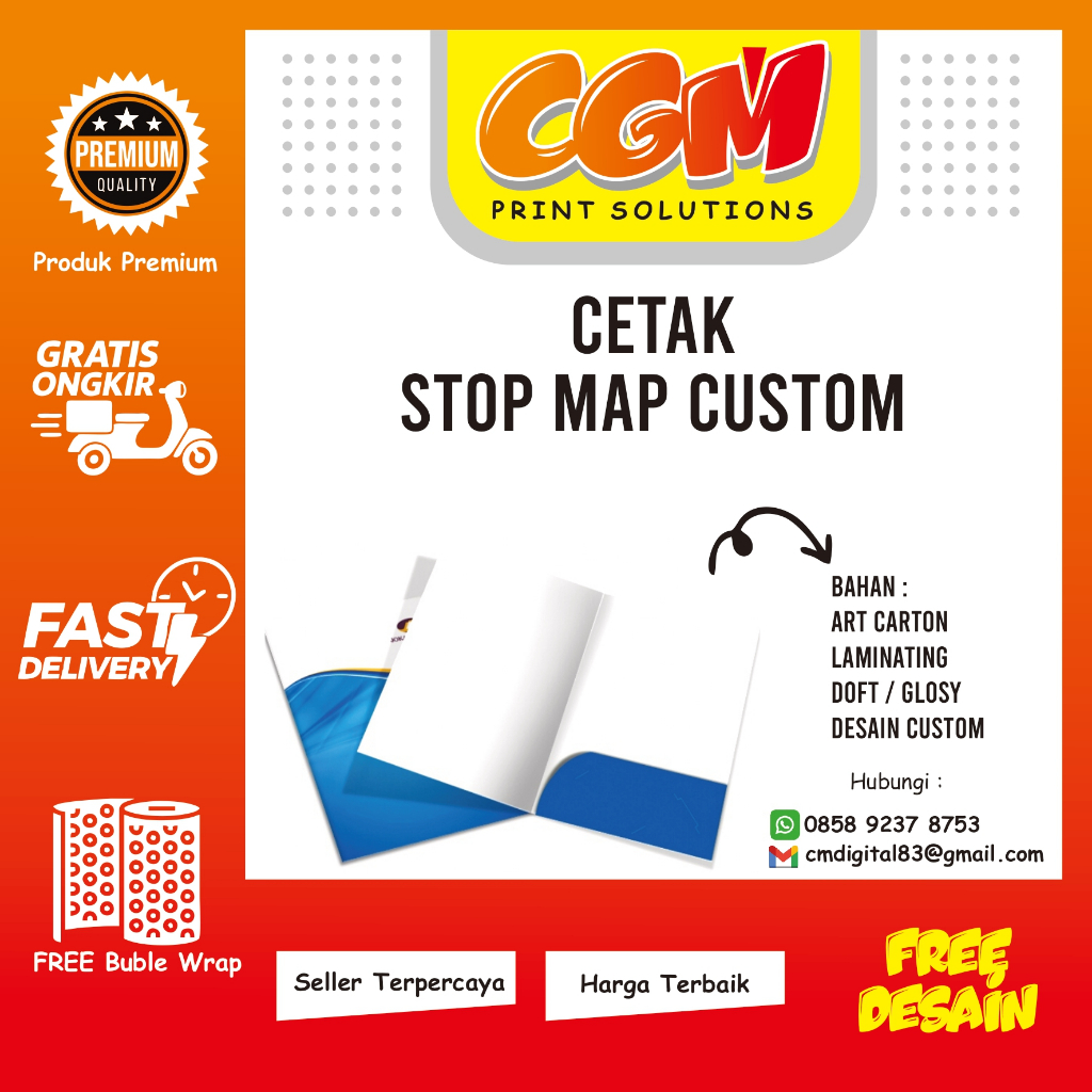 CETAK MAP FOLDER STOP MAP A4 MAP SEKOLAH KANTOR CUSTOM