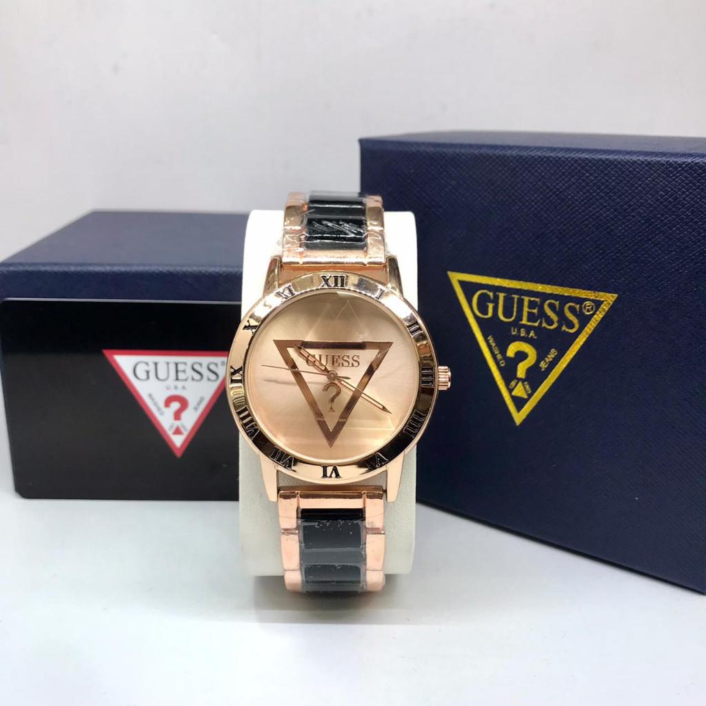 Jam Tangan Wanita Guess DM Besar 4CM Tali Rantai Jam Tangan Fashion Cewek Mesin Quartz BISA COD