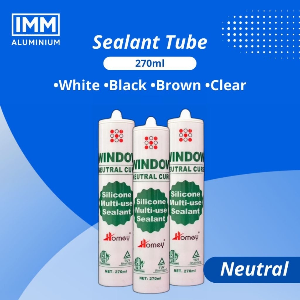 Lem Kaca/[NETRAL] ,silent / silicone/ sealent kaca / lem kaca aquarium/ upvc / silen window