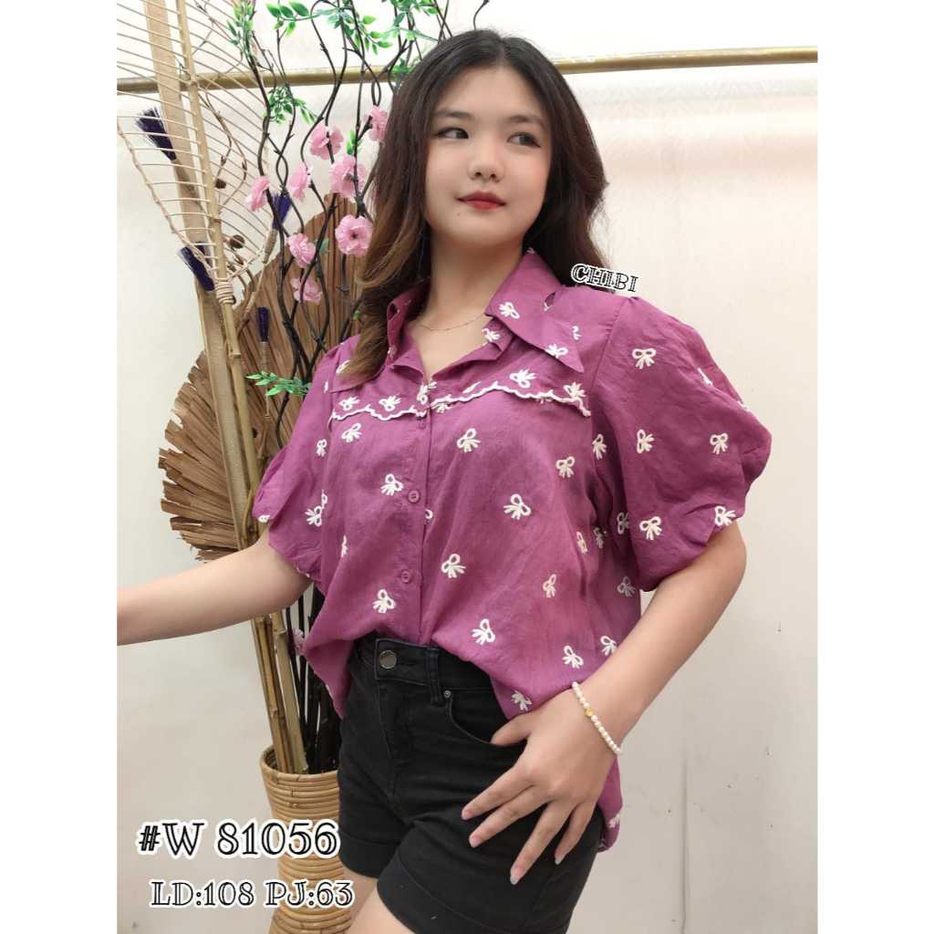 KEMEJA SIFON WANITA/KEMEJA IMPORT LENGAN PENDEK BERMOTIF