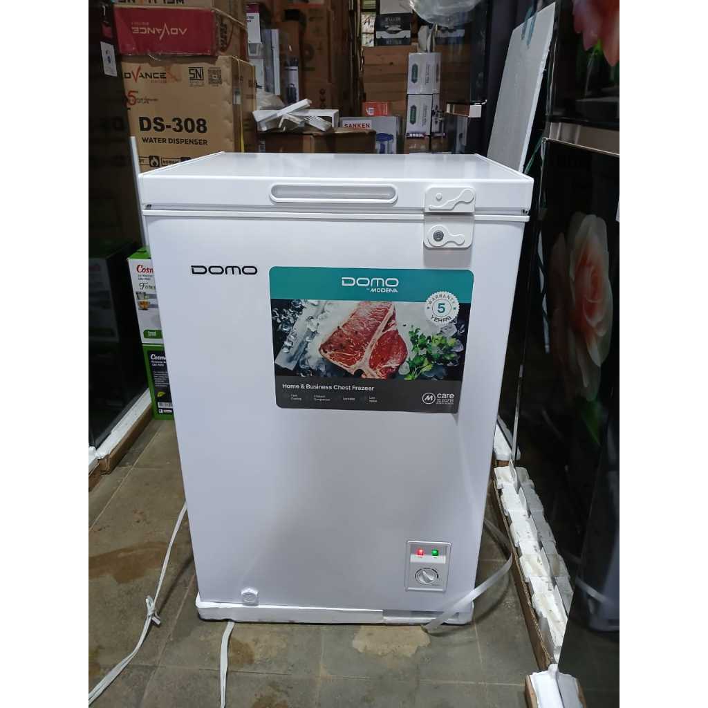 Modena Domo Chest Box Freezer Makanan DF 0100 MAWH - Kapasitas 100 Liter Hemat Listrik