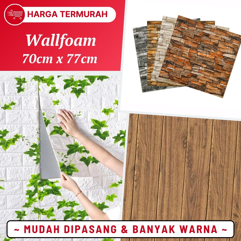 Wallfoam Foam Dinding Motif Kayu 70 x 77 High Quality Wall Foam Kayu Foam Dinding 3D