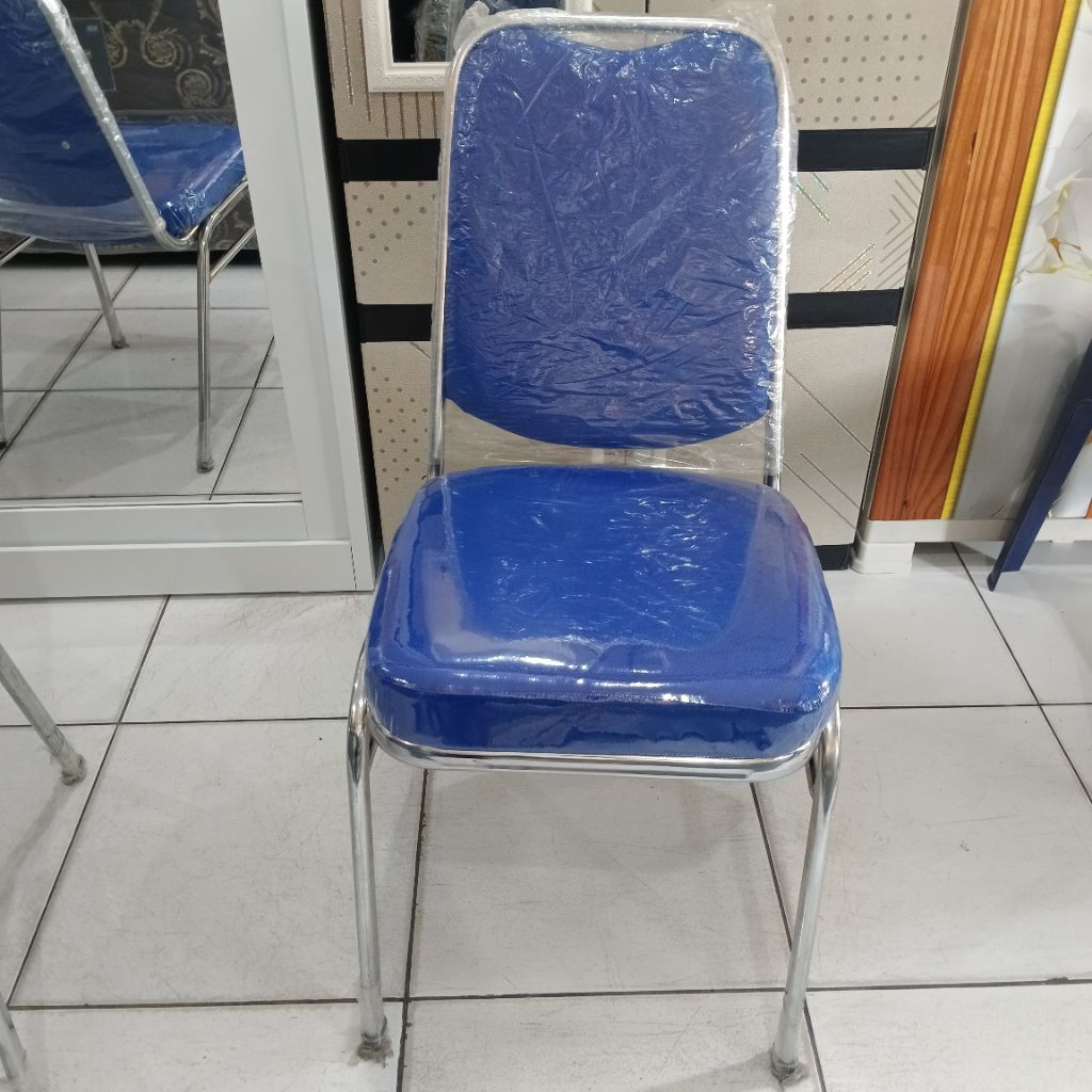 kursi susun kantor , kursi kerja Staff Stainless Besi Jok Busa