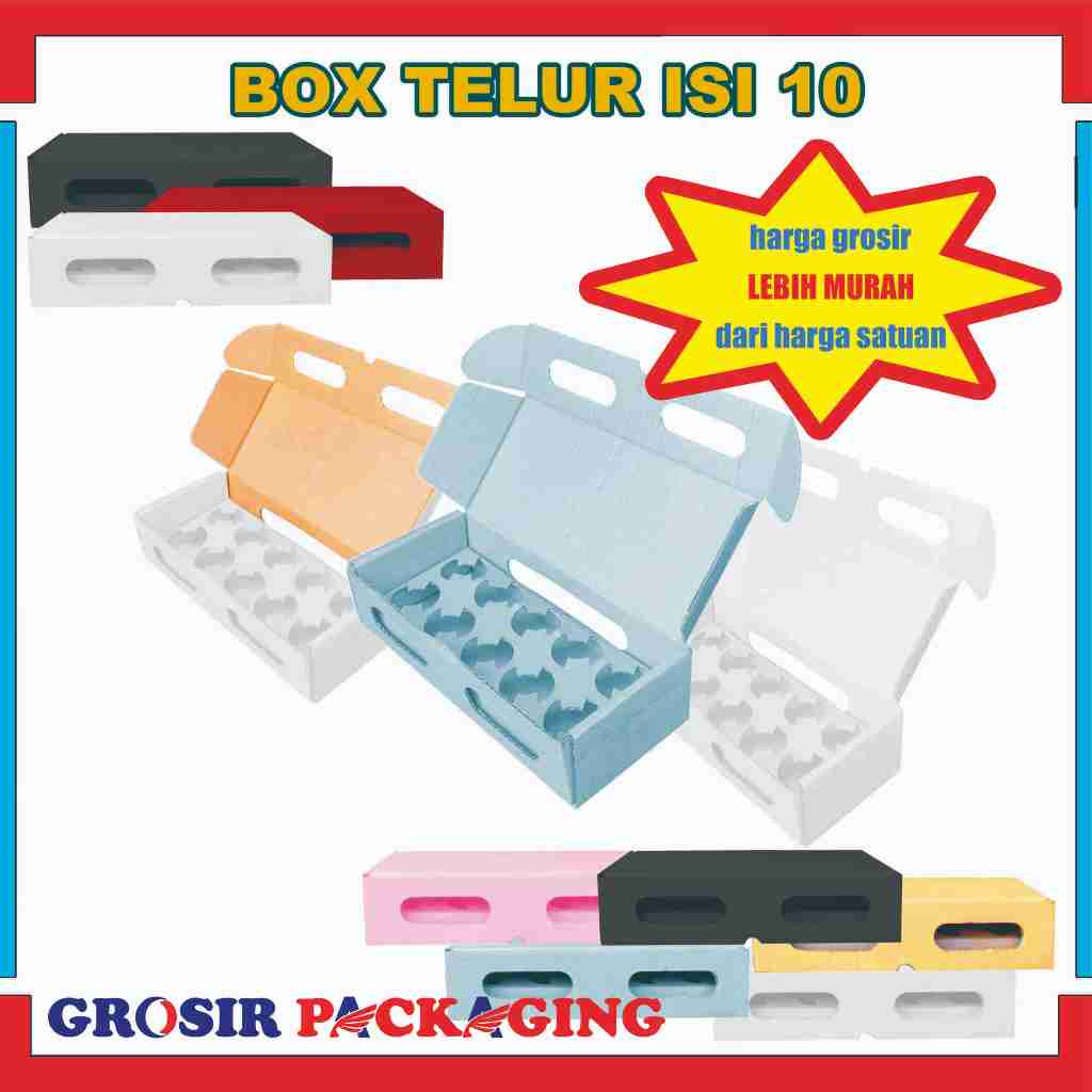 Box Telur 26x12x6 Cm / Box Lipat Samping / Kardus Telur Isi 10 Butir