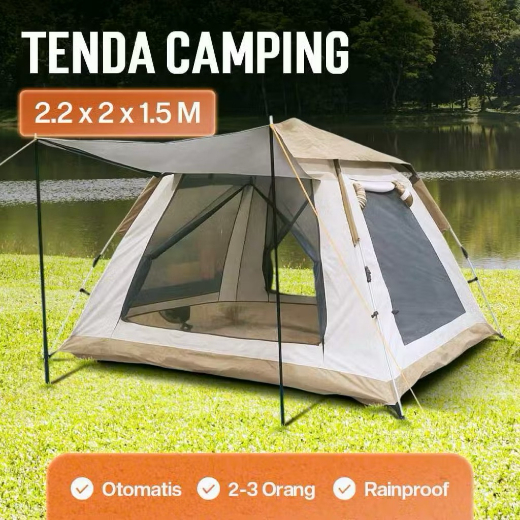 Tenda Camping Otomatis 5-7 Orang Tenda Outdoor Portabel Tenda Camping Keluarga Lipat