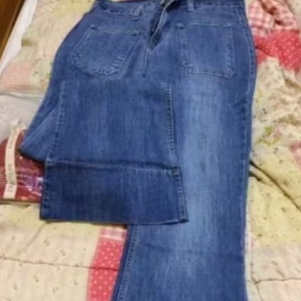 PRELOVED LADOUCE - KELLY JEANS HIGH WAIST CUTBRAY JEANS CELANA FLARE MEDIUM BLUE SIZE 27