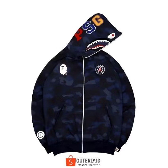 Bape Shark Hoodie Full Zipper PSG Edition | Full Tag Premium Quality