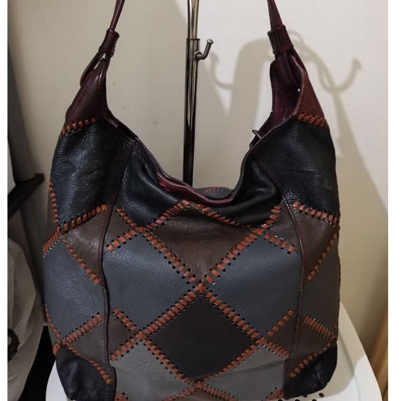 TAS HOBO TOTE PATCWORK KULIT ASLI MEDIUM SECOND