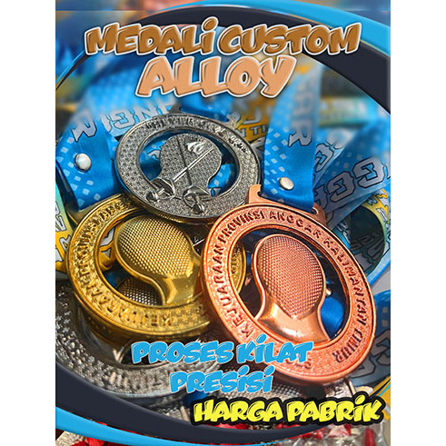 Medali custom alloy anhass deain 3D untuk berbagai event kejuaraan taekwondo pencak silat judo dan k