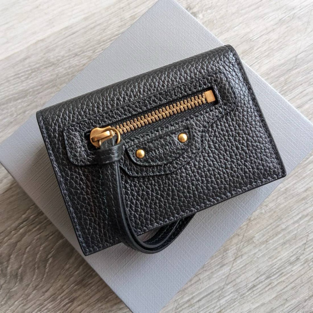 BALENCIAGA NEO MINI WALLET BLACK GHW