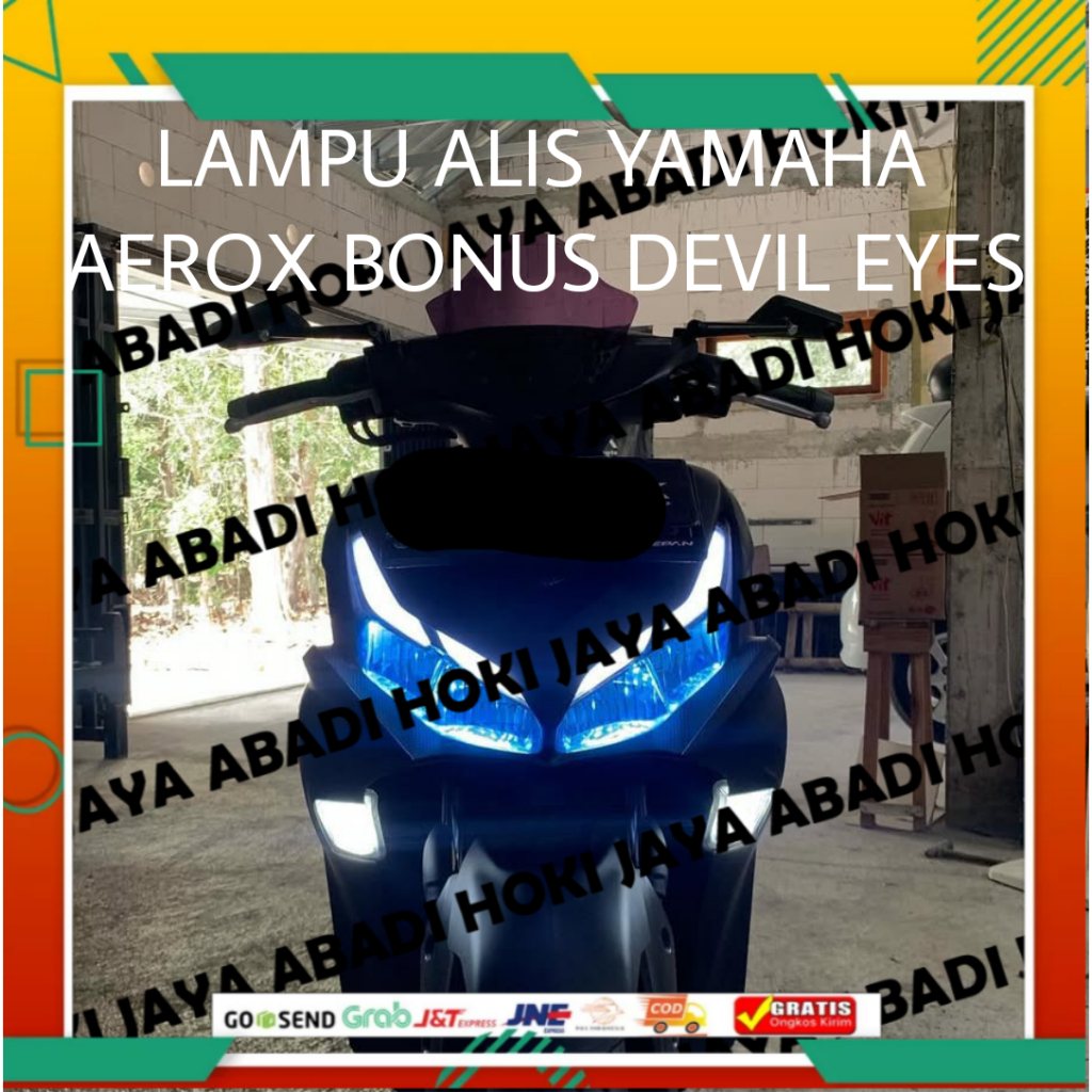 FULL SET LAMPU ALIS AEROX BONUS DEVIL EYE TIDAK BERBINTIK 2 PCs LED ALIS + 4 PCs DEVIL EYE