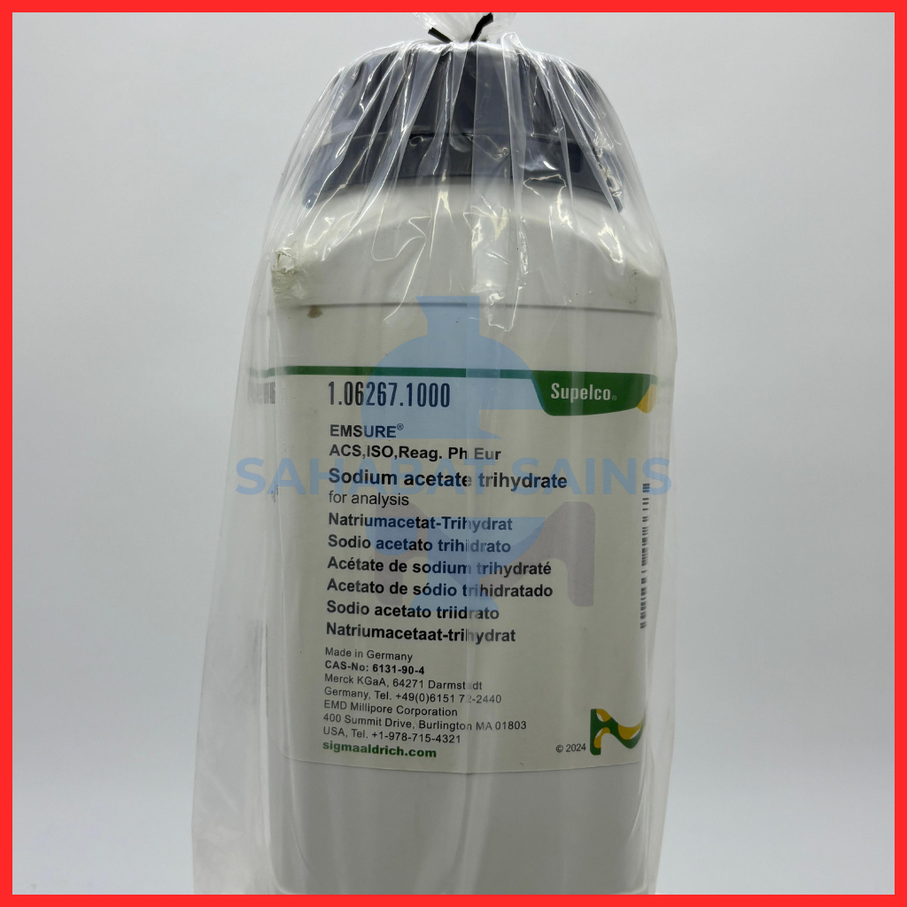 Sodium Acetate Trihydrate / Natrium Asetat Trihidrat Pro Analisis / CH3COONa.3H2O Repack 1Gram