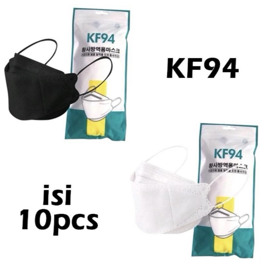 Masker KF94 Premium 5 Pack Isi 50 Pcs 4 Ply Protection Mask Putih Hitam 3D Nyaman Tidak Sesak Non-wo
