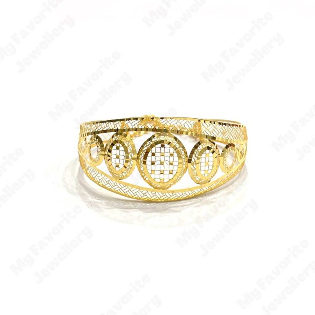 Gelang Fusion Krawang Batik Motif Oval Emas Asli Kadar 700 16K