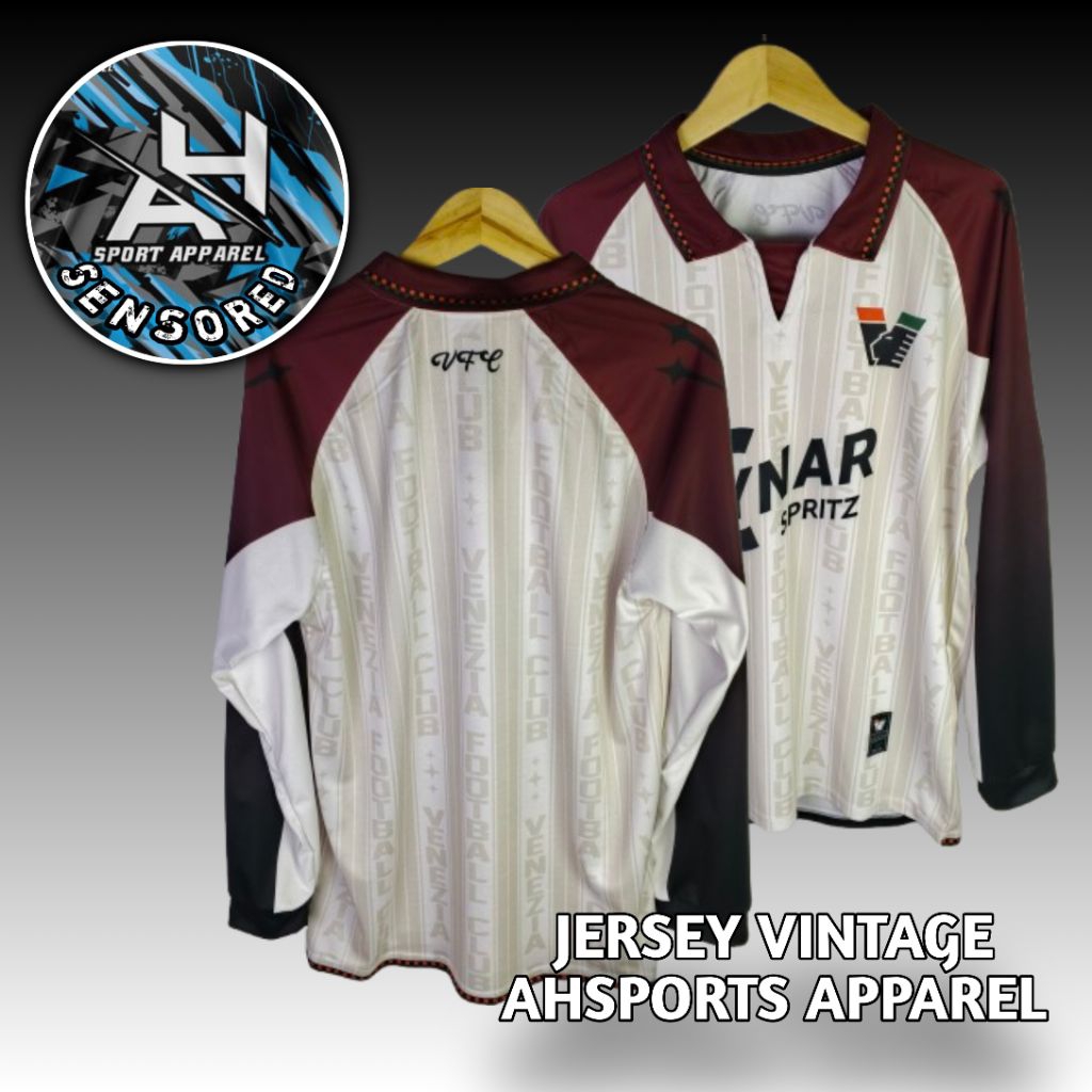 JERSEY VINTAGE VENEZIA FC AWAY 2025-26 VENEZIA X NOCTA | VENEZIA CREAM MAROON | FULL PRINTING | LONG