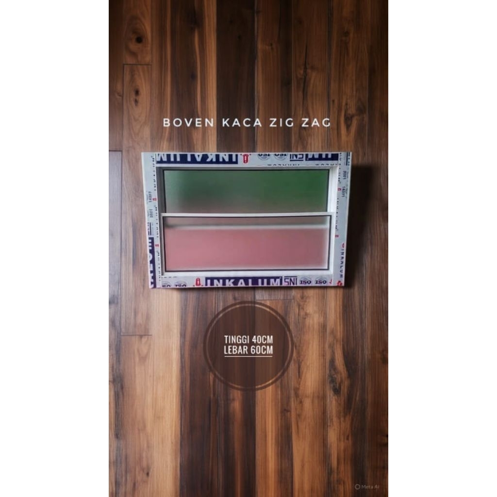 jendela alumunium Boven zig-zag