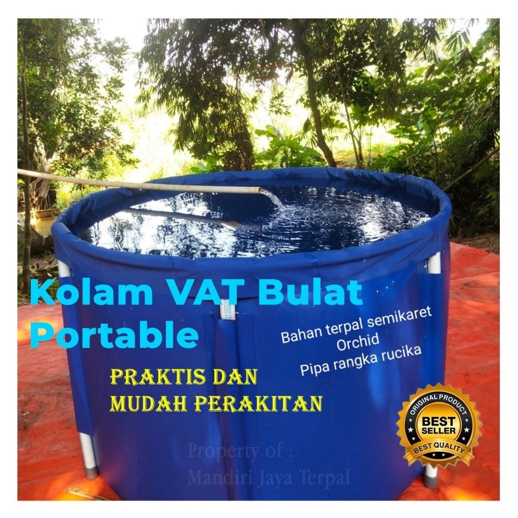 Kolam terpal bulat VAT koi diameter 1 meter tinggi 80cm