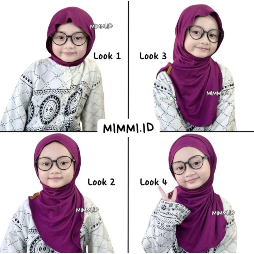 (READY MAKASSAR) HAVVA JILBAB MLEYOT INSTAN ANAK SPANDEK RAYON