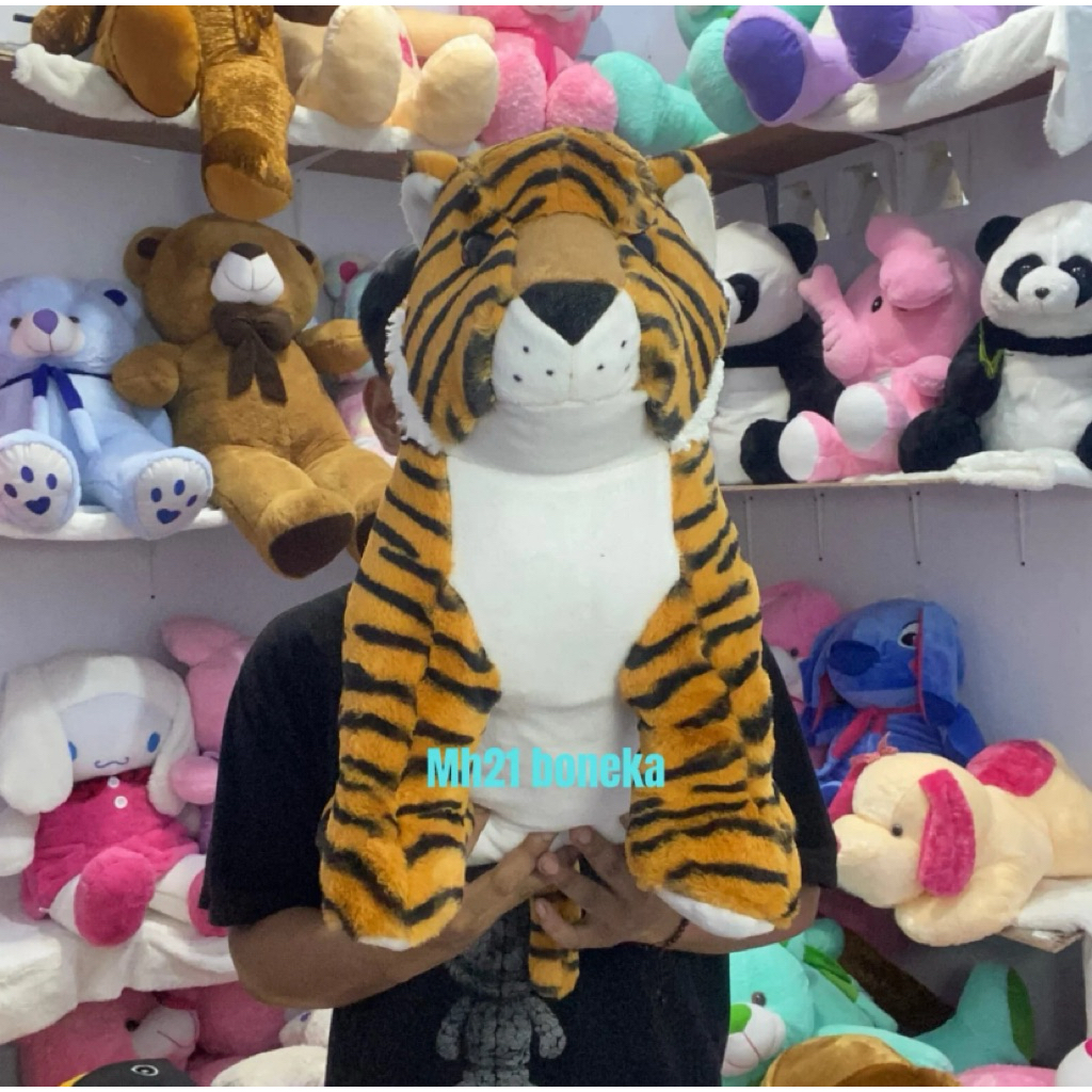 Miz21 Boneka Hewan Macan Size Jumbo 70cm Lucu & Lembut untuk Anak-anak